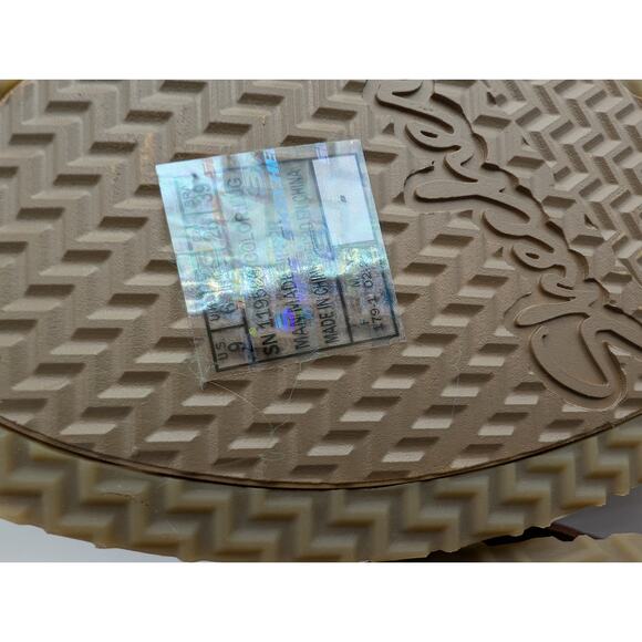 SKECHERS 31714 BEVERLEE TIGER-TIGER POSSE TAN WOMENS LUXE FOAM WEDGE SIZE 9 - Picture 7 of 7